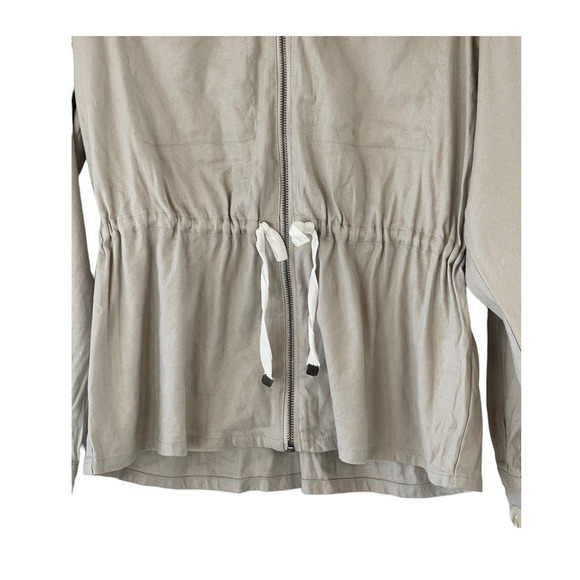 Anthropologie Maeve Aviator Jacket with Cinched Waist, Color Beige, Size Medium - Picture 5 of 14